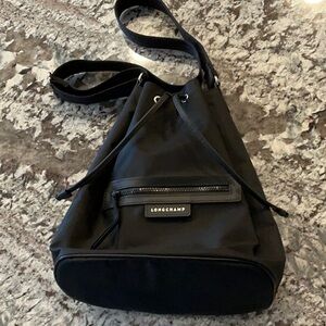 Longchamp Le Pliage Neoprene Bucket Bag Black NWOT
